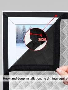 1pc Upgraded Winter Draft-Proof Thermal Curtain – Thickened Insulated & Noise-Reducing, Convenient Zipper Design, Easy No-Drill Install, Enhanced Cold Protection For A Warmer & Cozier Home - Silver - View 5