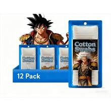 (12 Pack) Equate Cotton Swabs With Anime Elements, 300 Count