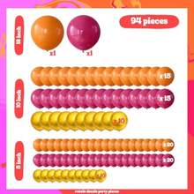 94 Pcs Balloon Arch Kit Pink Orange Gold