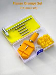 13件套高级表带拆卸工具套装，表带调节及维修工具组，适用于表带调节、尺寸调整及手表维修，有透明、黑色、蓝色、橙色可选，是理想的高端礼品之选。房间装饰数字时钟闹钟卧室装饰宿舍装饰返校家居装饰