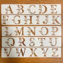 5pcs Floral & Letter Reusable Stencils, 2*12 Inches, For Scrapbooking, Birthday, Wedding, DIY Crafts - 套裝 - 查看 1