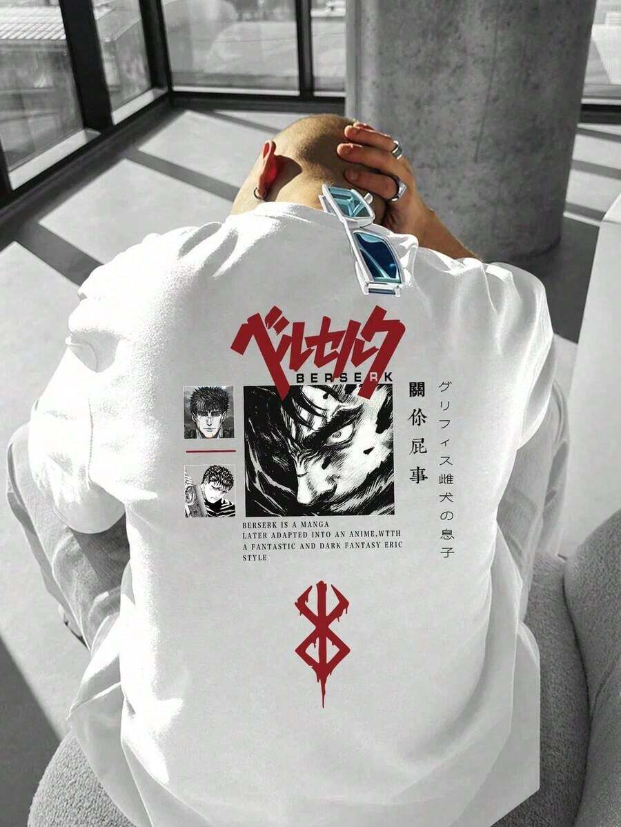 GRDR Camiseta de manga corta de verano para hombres con estampado gráfico, diseño apropiado para el verano - Blanco - Ver 1