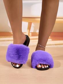 New Soft, Skin-Friendly Solid Color Slip-On Closed Toe Warm House Slippers For Women, Plush Lining, Lightweight EVA Sole, Comfortable & Fashionable Indoor Casual Slippers