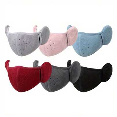 قناع خارجي مقاوم للرياح مع أغطية للأذن، مصنوع من قماش محبوك قابل للتنفس، مناسب للجنسين للرياضات الخارجية والدراجات، يوفر حماية للوجه والأذن، مناسب للرجال والنساء