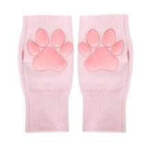 Nydotd Cat Paw Pad Mittens Gloves Kawaii Pink 3D Claw Fingerless Cute Cat Cosplay Gloves Sleeve For Girls Party{"Color_name":"LightPink","Size_name":"Short"} - 淺粉紅色 - 查看 5