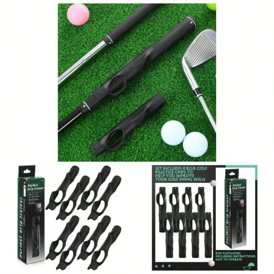 8 Pack Grip Trainer, Training Aid, Swing Trainer Club Grips Accessories Right Handed Club Grip Equipment To Help Correct Hand Position - Initial - View 1