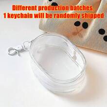 1 pieza Bolsa de almacenamiento con cremallera transparente en blanco y negro + 1 pieza de gancho, se puede llevar y colgar en la bolsa, adecuado para auriculares, estuche de carga, llavero, anillos, bolsa de accesorios de viaje transparente