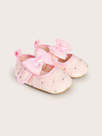 Infant 0-1 Year Old Princess Shoes, Girl's Treasure Spring And Autumn Shoes, Shoes, Anti Drop Walking Shoes, Bow Cute Soft Sole