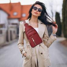 Body Bags Woman Men Sling Bag Chest Bag with Adjustable Strap Crossbody Handbags Women's Crossbody Bags - # D Bolso bandolera rojo para mujer y hombre - Ver 7