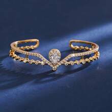 1pc Luxury Elegant High-End Open Bangle Bracelet, Suitable For Daily Wear And Parties