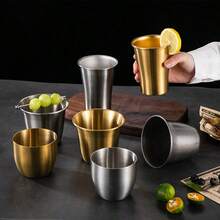 新款复古美式不锈钢咖啡杯水杯冷饮杯加厚宽口工业风杯子 - 彩色 - 查看 9