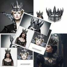 Halloween Crow Crown Gothic Darkness Witcher Crowns Queen Tiara Headpiece For Women Girls Halloween Cosplay Dress Up Party Decoration Supplies