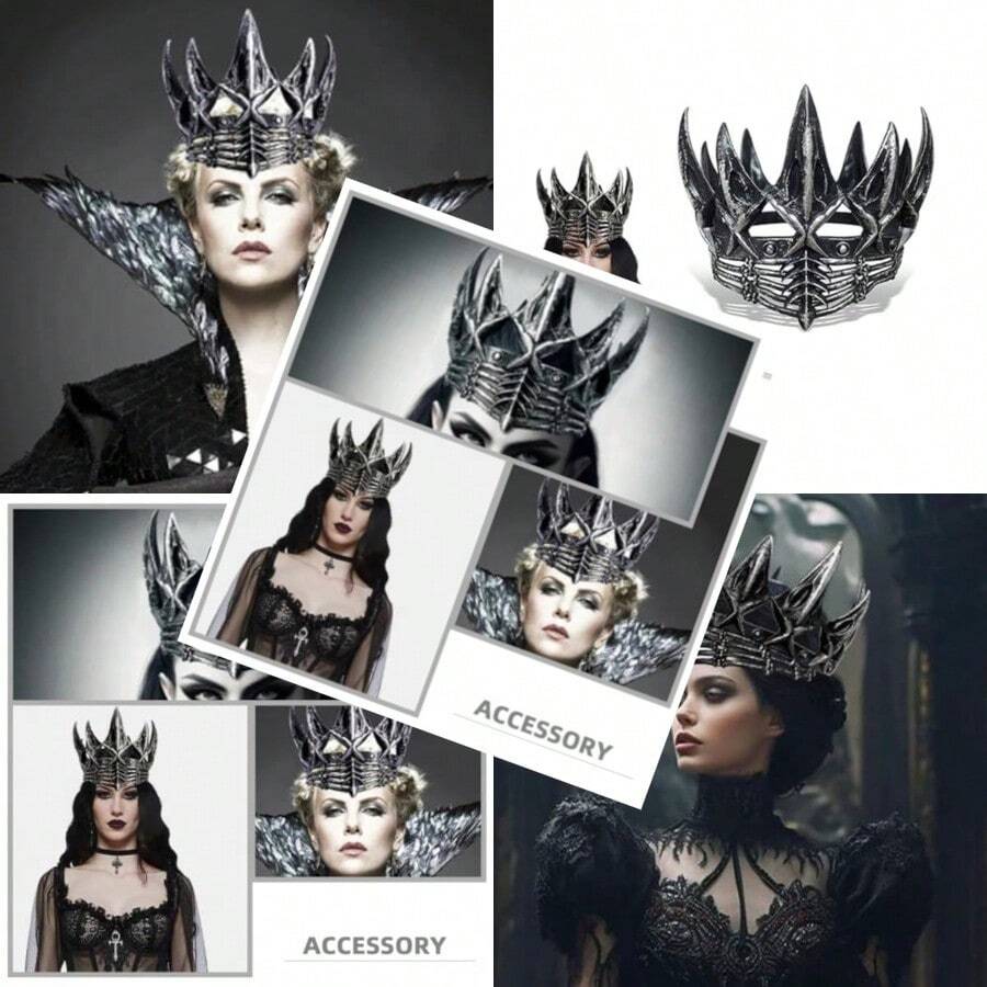 Halloween Crow Crown Gothic Darkness Witcher Crowns Queen Tiara Headpiece For Women Girls Halloween Cosplay Dress Up Party Decoration Supplies