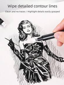 1pc Blue Fruit Mechanical Pencil-Style Eraser, Erasable Without Crumbs, Suitable For Artists And Detailed Erasing, High Brightness, Quick Erasing For Sketching And Painting