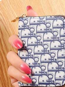 1pc Fashionable And Simple Card Holder, Mini Cute Wallet, Zippered Men's And Women's Card Holder Driver's License Bag, Credit Card Wallet, Multi-Purpose