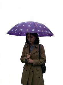 Paraguas Sombrilla Flores Protección Rayo UV 8 Varillas Manual Una Tela Con Filtro Individual Amarillo y Rosa Portátil Ligero Bolsillo MOD:SX325 - Morado - Ver 2