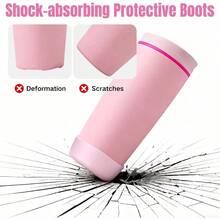 2pcs Silicone Boot Compatible With SmoothSip Slider 12oz20oz, Anti - Slip Bottle Boot Coffee Tumbler Travel Coffee Mug Protective Sleeve Accessories - Light Pink - 查看 3