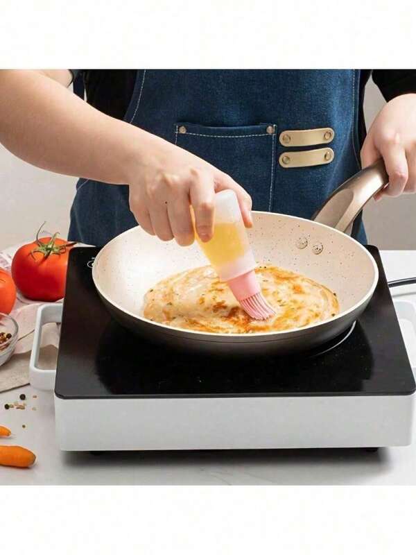 Silicone Oil Brush With Integrated Bottle - High-Temperature Resistant For BBQ, Air Fryer & Baking - Kitchen Essential