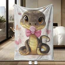 Süße Schnullerschlange unschuldige Traumdecke - Digitaldruck, weich und universell in allen Jahreszeiten, geeignet für Sofas, Betten, Camping, Reisen, Outdoor-Flanelldecken, geeignet für Geburtstagsgeschenke, Muttertag, Ostern und andere Feiertagsgeschenke