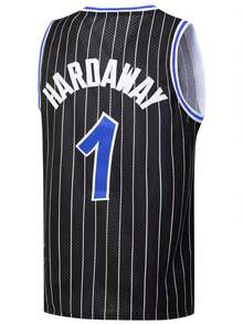 Men's Basketball Jersey, Black, 1pc, Embroidered Sports Tank Top