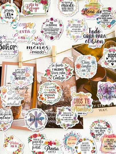 50pcs Motivational Spanish Language Stickers For Notebooks, Diaries, Desktops, Walls, Photo Frames, Albums, Decorations, Great Gifts For Teachers, Halloween