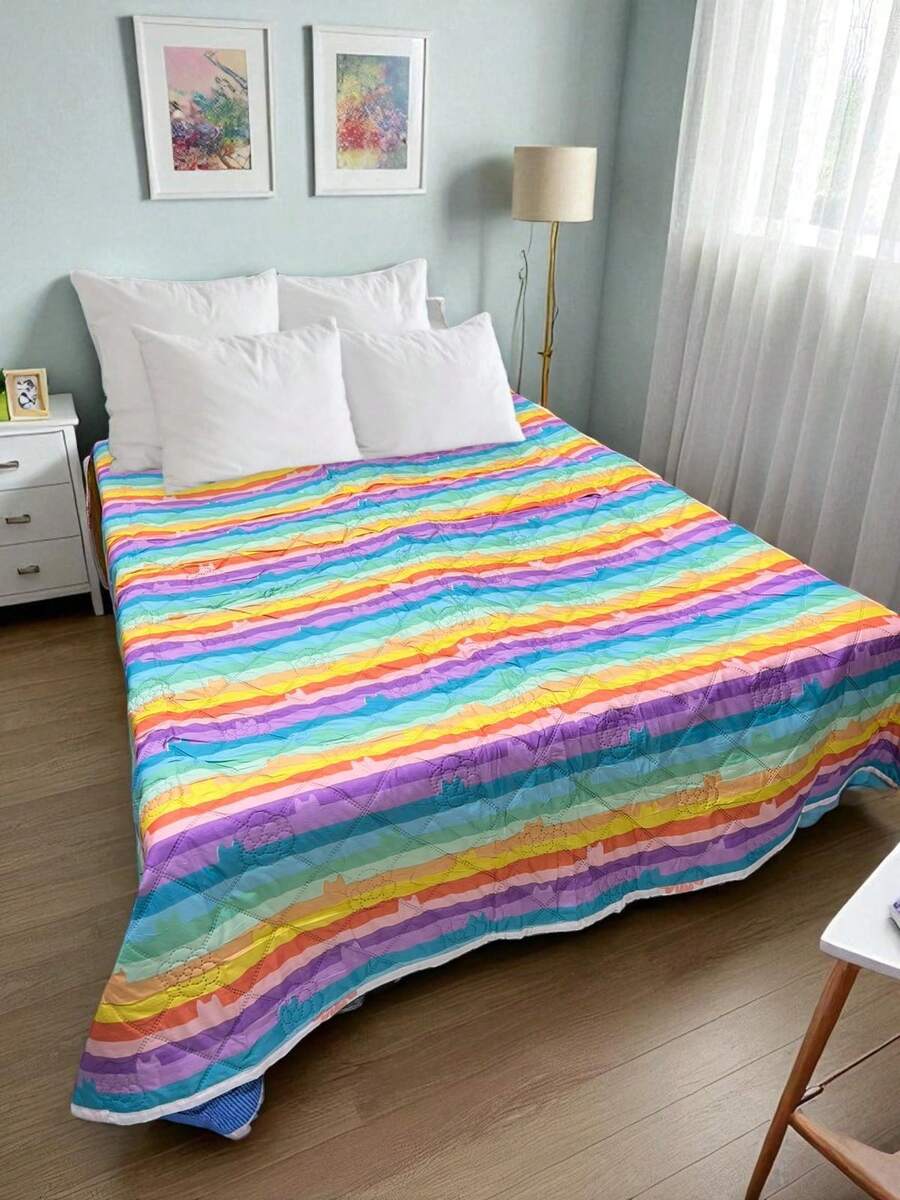 Manta Acolchada Ligera de 200cm* 230 cm ,Manta Doble Vista ,  Manta Para Siesta Doble Vista  , Manta Fresca , Edredón Ultra Ligero Estampado Varios Modelos , Manta QUEEN SIZE - Multicolor - Ver 1