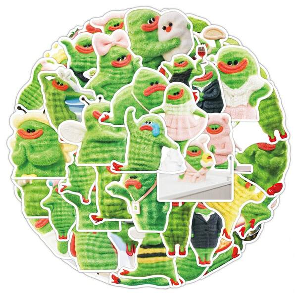 Pacote com 50 adesivos de desenho animado da senhora Bitter Gourd, adesivos decorativos engraçados e fofos para caderno, mala, scrapbooking