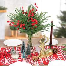 3/10/20/50 buc, decorațiuni de Crăciun, plante artificiale, cadouri de Ziua Îndrăgostiților, plante artificiale DIY, decorațiuni pentru centre de nuntă, decorațiuni florale, decorare cameră de acasă pentru aranjament floral, centre de masă și decorațiuni de petrecere, flori, crengi de pin, decorațiuni pentru brad de Crăciun