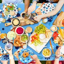 170pcs Party Supplies Birthday Decorations, Disposable Paper Tableware Set, Birthday Decorations, For Themed Party, Tea Party, Birthday Gift, Party Favor, Party Tableware, Disposable Food Tray, Birthday Cake Tray, Party Napkins, Tablecloth, Serves With 24 Includes Plates And Napkins, Banner, Cups And Tablecloth, Bows Birthday Decorations (Bow, Strawberry, Butterfly, Cherry, Puppy And Other Themes) - 狗狗 - 查看 3