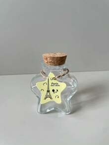 1pc Lucky Star Wishing Bottle With Wooden Cap, Glass Bottle Drifting Bottle, Holiday Gift, Origami Stars, Pentagram Storage Wish Bottle - Multicolor - View 10