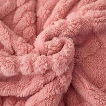 Boreal Diamond Plush Premium Double-Sided Ribbed Double Blanket With Sherpa - Red - View 2