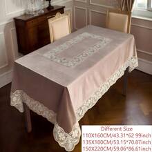 1 buc. Față de masă elegantă din catifea groasă 100% poliester, cu broderie 3D aurie, cu margini din dantelă, potrivită pentru bucătărie, masă de sufragerie, masă de conferințe, masă pătrată/rotundă, birou, măsuță de cafea, toaletă, decor pentru casă, petrecere, sărbătoare, nuntă, vilă, curte, picnic, dulap, husă de pian, sufragerie, dormitor, interior/exterior, pentru toate anotimpurile, husă de masă dreptunghiulară/pătrată, decor pentru cameră, petrecere, nuntă, mobilier de exterior, disponibile în mai multe dimensiuni.