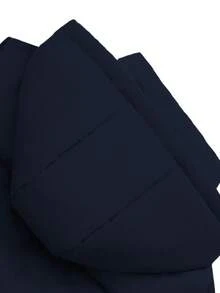 Men's Drawstring Hooded Vest Padded Coat - Navy Blue - View 6