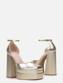 Damen Gold Plateausandalen für Sommerfeste - Gold - Übersicht 4