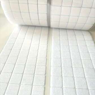 120/60 par vita fyrkantiga 2 cm/0,78 tum avtagbara självhäftande återanvändbara hållbara kardborreband, lämpliga för hem, kontor, skola - nylontejp, kontorsmaterial