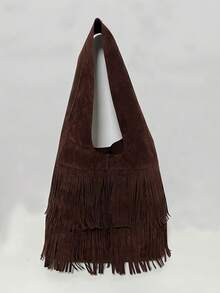 JIANSHANGGUSHI Women's Large Capacity Fashion Shoulder Bag, Suitable For Daily Commute - Coffee Brown - View 7