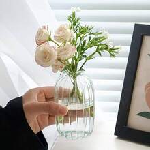 Juego De 3 Floreros Jarrones De Vidrio Cristal, Jarrn Cristal Floreros, Centros De Mesa De Cristals De Flores para Decoracin del Hogar y del Saln, Decoracin de Boda Transparente - transparente - Ver 6