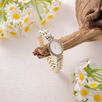  Ever Move 1PC Elegant Art Deco Watch For Women-Luxury Quartz Watch With Stainless Steel Strap, Uncommon Women's Watch, Refined Design, High-Quality Surface Treatment, Personalized Item, Fashion Lover's Choice