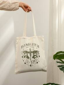 1 Pc Basgiath War Pattern Tote Bag Shoulder Bag For Travel Daily Commute Women's Reusable Shopping Bag, Best Gift For Her,  Folding Shoulder Bag Summer Beach Holiday Bag Best Gift For Fourth Wing Reader