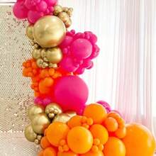 94 Pcs Balloon Arch Kit Pink Orange Gold