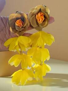 1 par de pendientes de borla con flor de rosa de chifón vintage exagerada y elegante, hechos a mano, adecuados para uso diario, fiestas y vacaciones