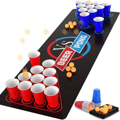 63x 23.6 Inches Beer Pong Table, Drinking Games Adults Party U2013 Drinks, Soda, Punch, BBQs, Picnics Outdoor Gatherings! First Edition