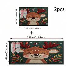 1 Stück/2 Stücke Weihnachts-Rentier mit Geweih Muster Badezimmer Antirutschmatte, Kunstkaschmir Material, Plüsch Dekoration geeignet für Badezimmer, Türeingänge, Küchen & Festliche Dekorationen, Maschinenwaschbar, Geschenkidee - Verschiedenfarbig - Übersicht 11