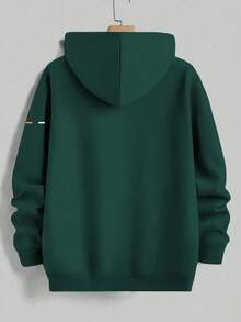 Men's Autumn/Winter Minimalist Hoodie | Los Angeles Vibe, Long Sleeve Top - Green - View 6
