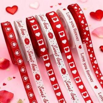 1pc Valentine'S Day Gifts Box Packaging Wedding Event Valentine'S Day Party Decoration Cake Bouquet Bow Red Heart Packing Ribbon