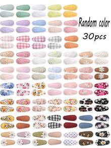 50/20/10 件装女婴可爱幼儿花朵图案按扣发夹 - 儿童 BB 夹布艺刺绣水滴夹、印花发夹婴儿刘海夹、头饰发饰 约 3.81 厘米 迷你发夹和配饰 适合女婴、婴儿、幼儿