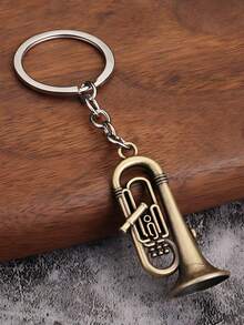 1pc Mini Saxophone Metal Keychain, Bohemian Style Musical Instrument Pendant | Music Themed Small Gift, Thoughtful For Father, Creative For Friends, Fun For Children, Dopamine Decor Christmas - Multicolor - View 13