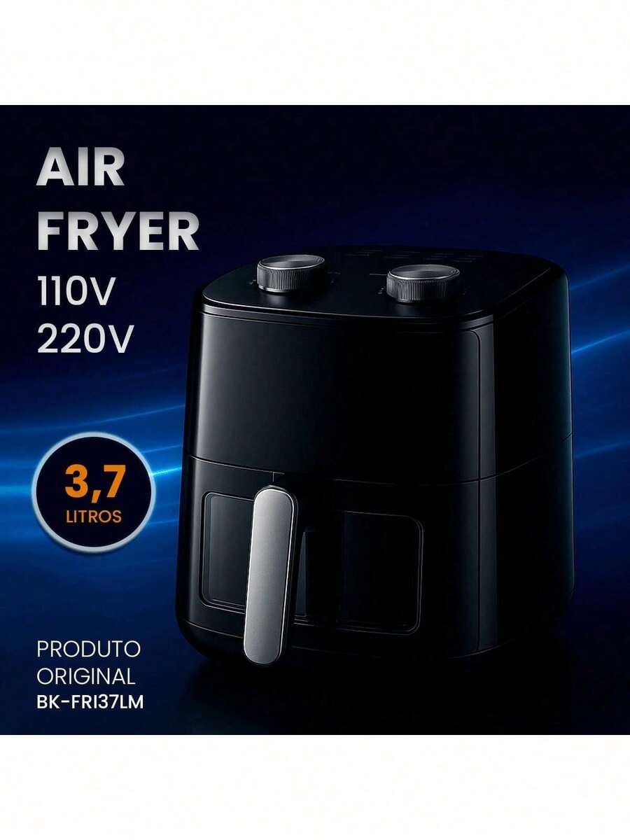 Air Fryer 3.7L Black Temperature Control With Front Display And Removable Non-Stick Basket - Xem 1