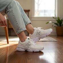 Women's Chuncky Sneakers 9060 Casual Blogger Fashion 2025 White Off Suede Immediate Shipping - 白色/白色 - 查看 1