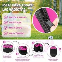 Parque para Perros Plegable, Portatil Parque para Mascotas con Bolsa de Transporte, Durable Parque para Perros de Diseo Transpirable para Medianas y Pequeos Mascota 74 * 74 * 43cmGris - rosa - Ver 9